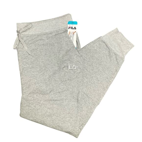 FILA Women's Joggers Pants French Terry Gray Plus Size 2X NWT - Picture 1 of 8